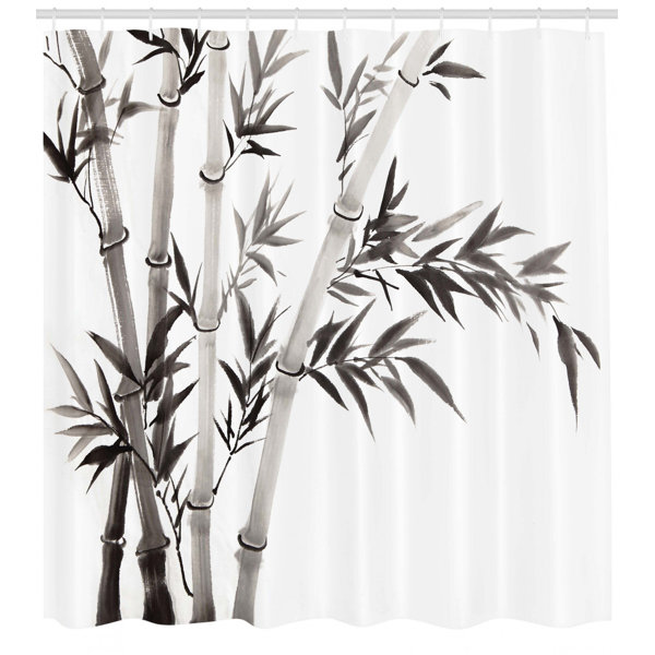 Bless international Bamboo Shower Curtain Set + Hooks Wayfair